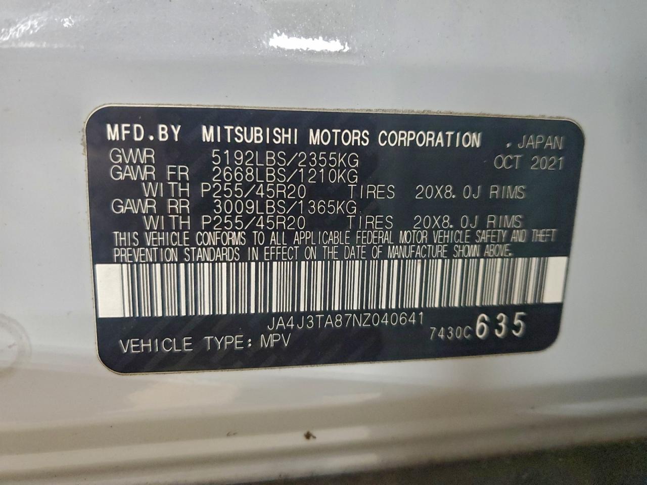 2022 MITSUBISHI outlander