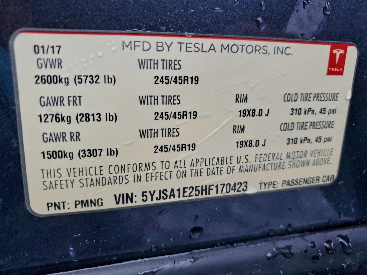 2017 TESLA MODEL S