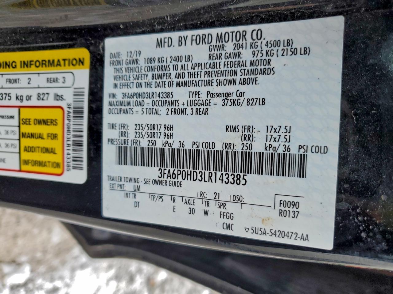 2020 FORD FUSION
