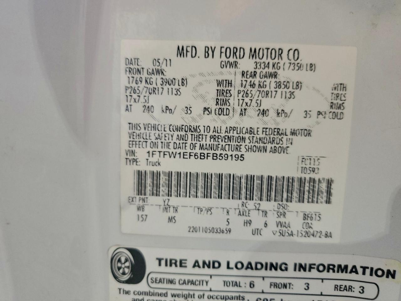 2011 FORD F-150