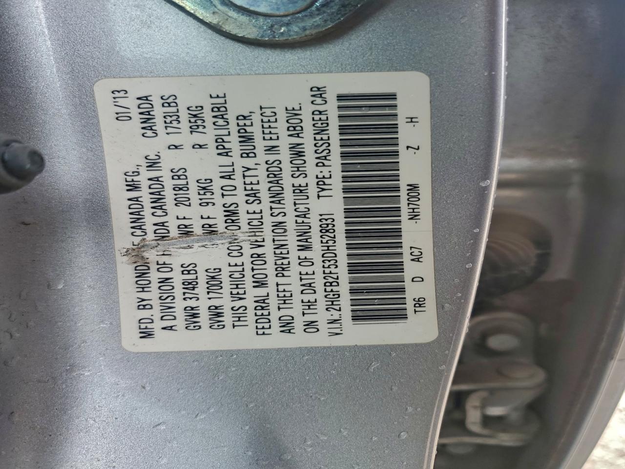 2013 HONDA CIVIC