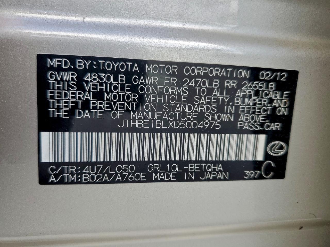 2013 LEXUS GS 350