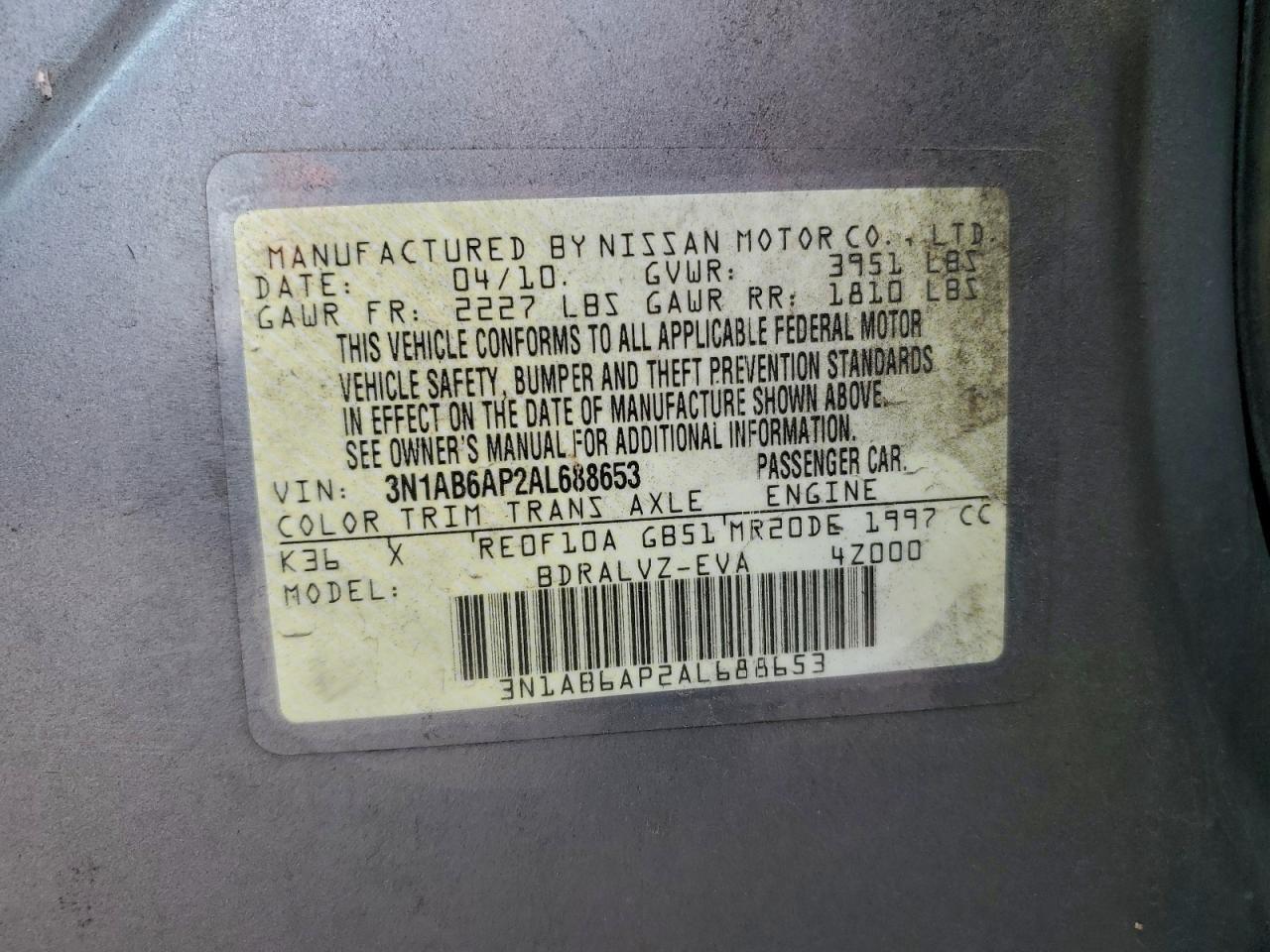 2010 NISSAN SENTRA