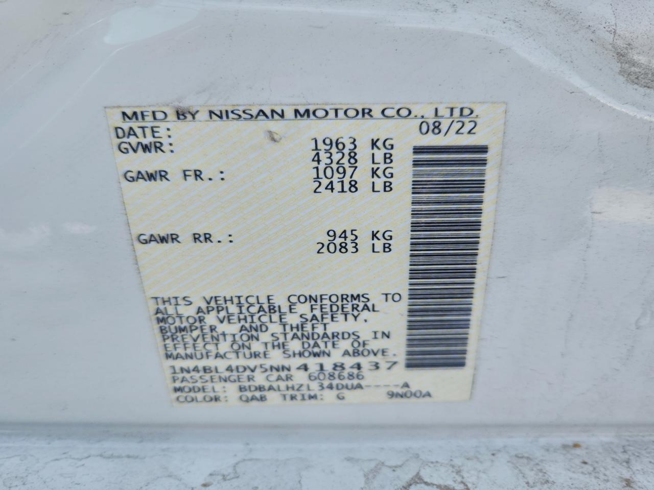 2022 NISSAN ALTIMA