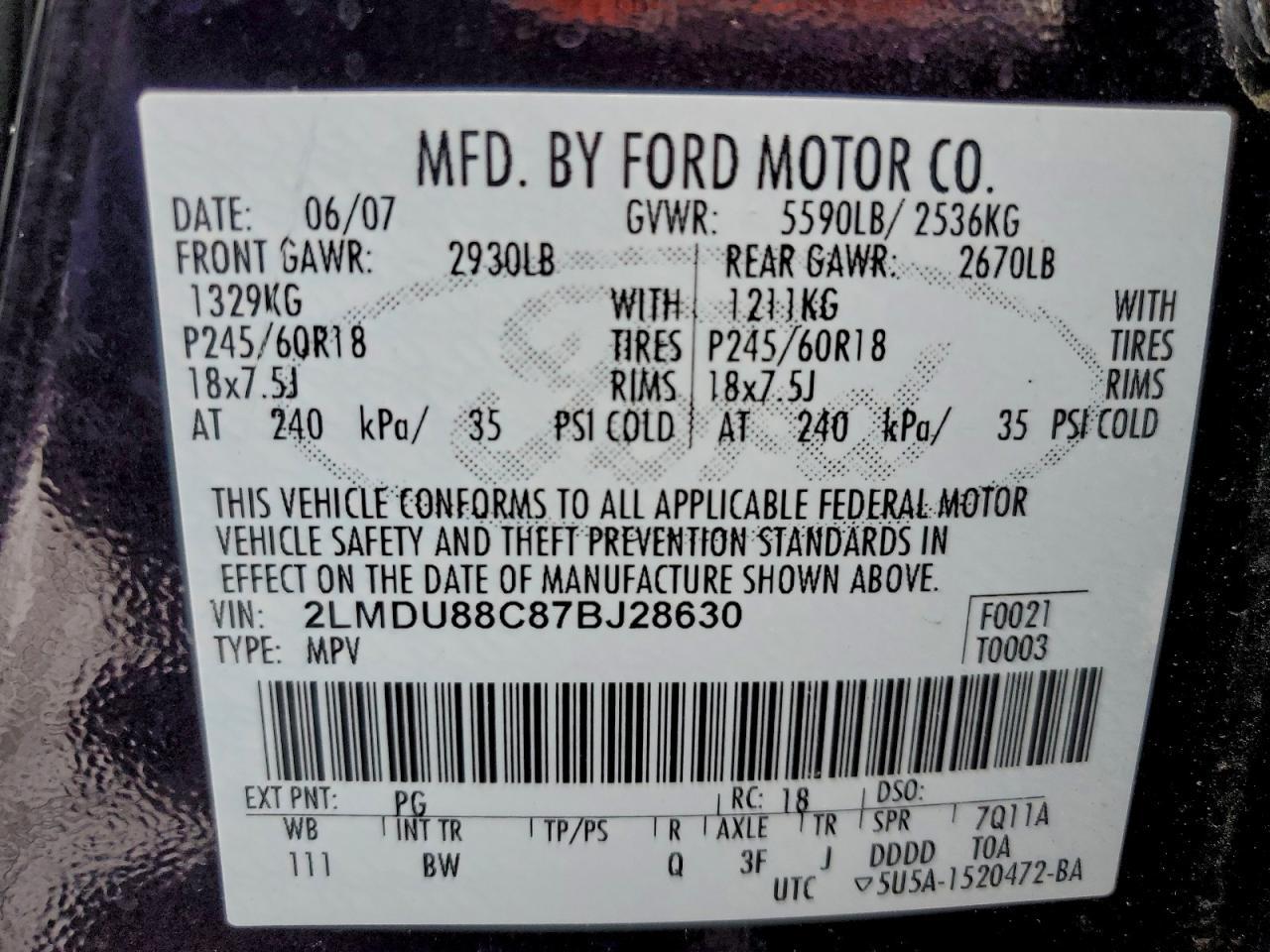 2007 LINCOLN MKX