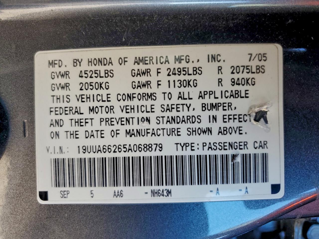 2005 ACURA TL