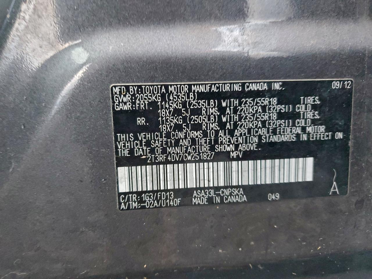 2012 TOYOTA RAV4