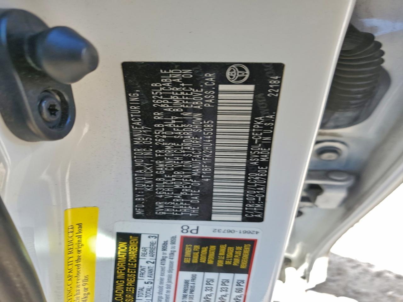 2017 TOYOTA CAMRY