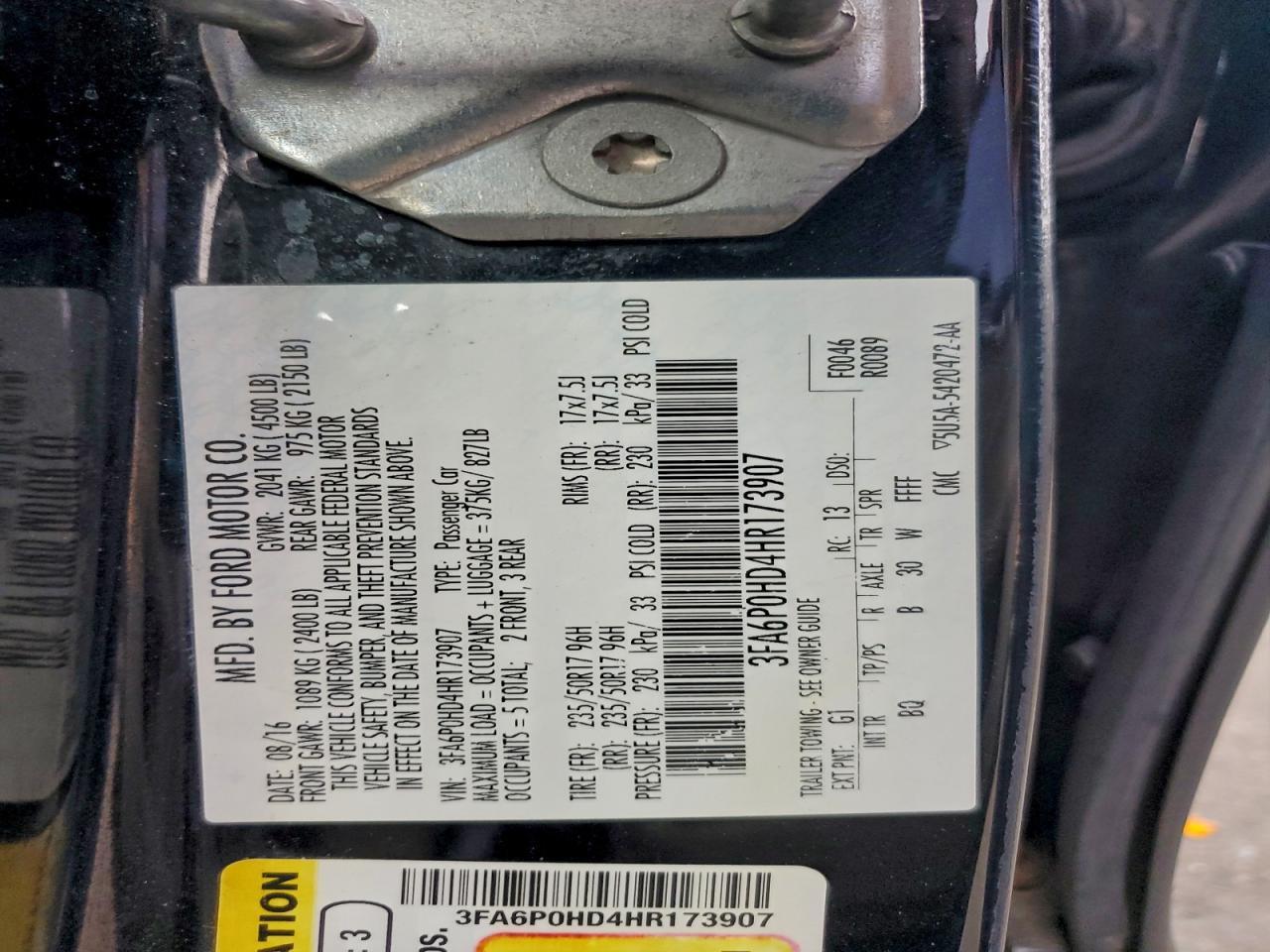 2017 FORD FUSION