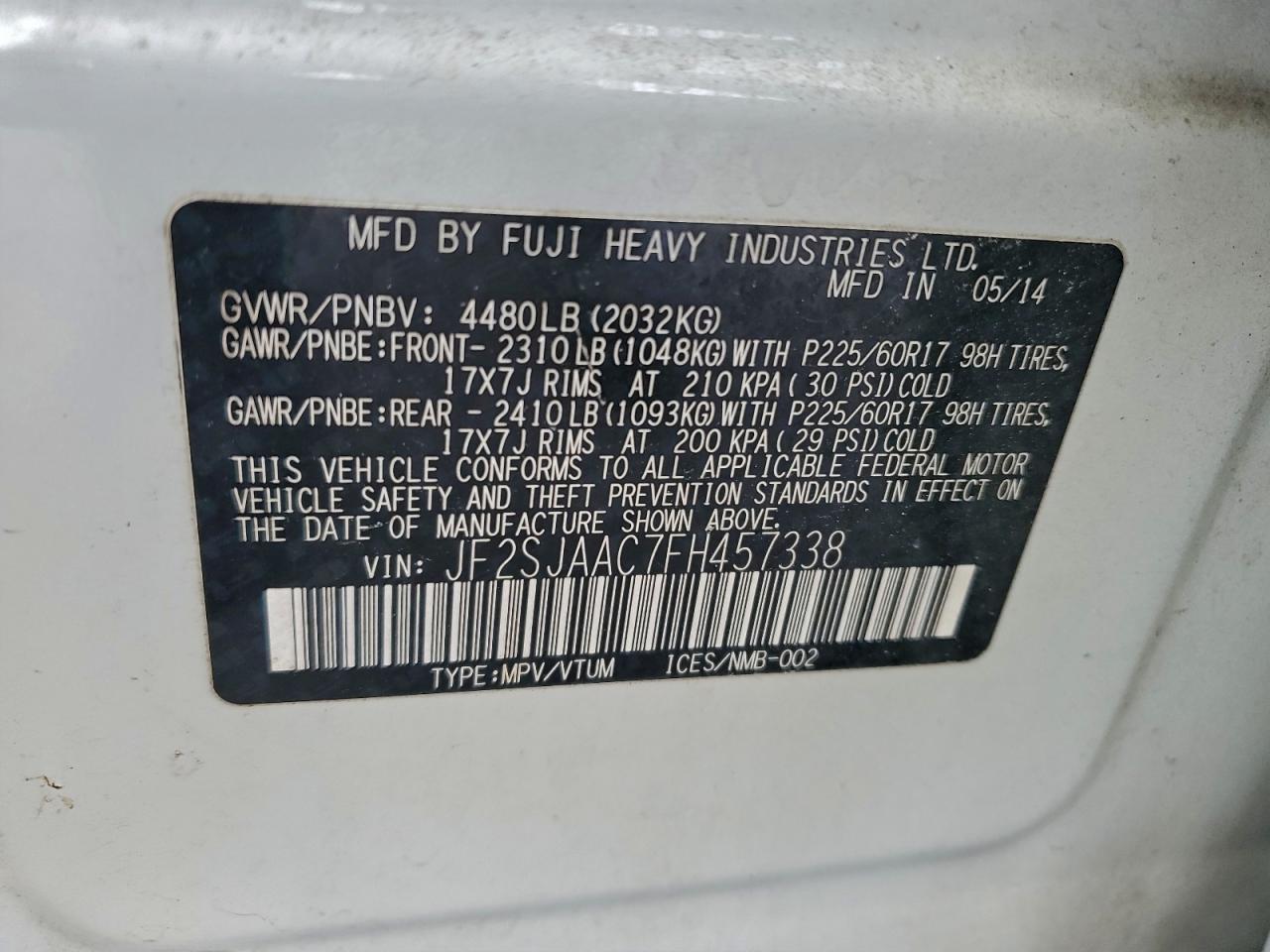 2015 SUBARU FORESTER