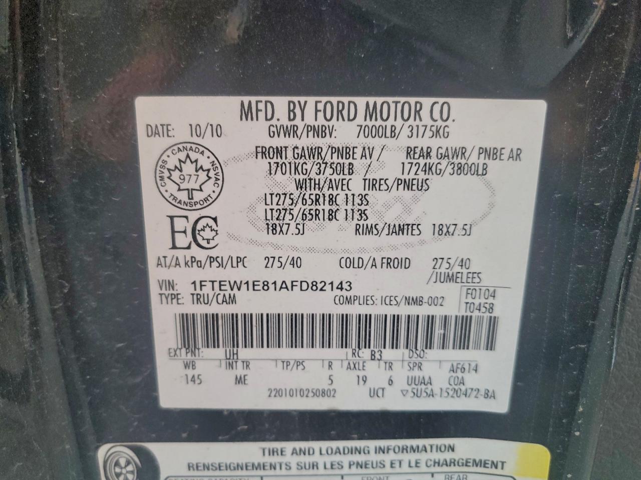 2010 FORD F-150