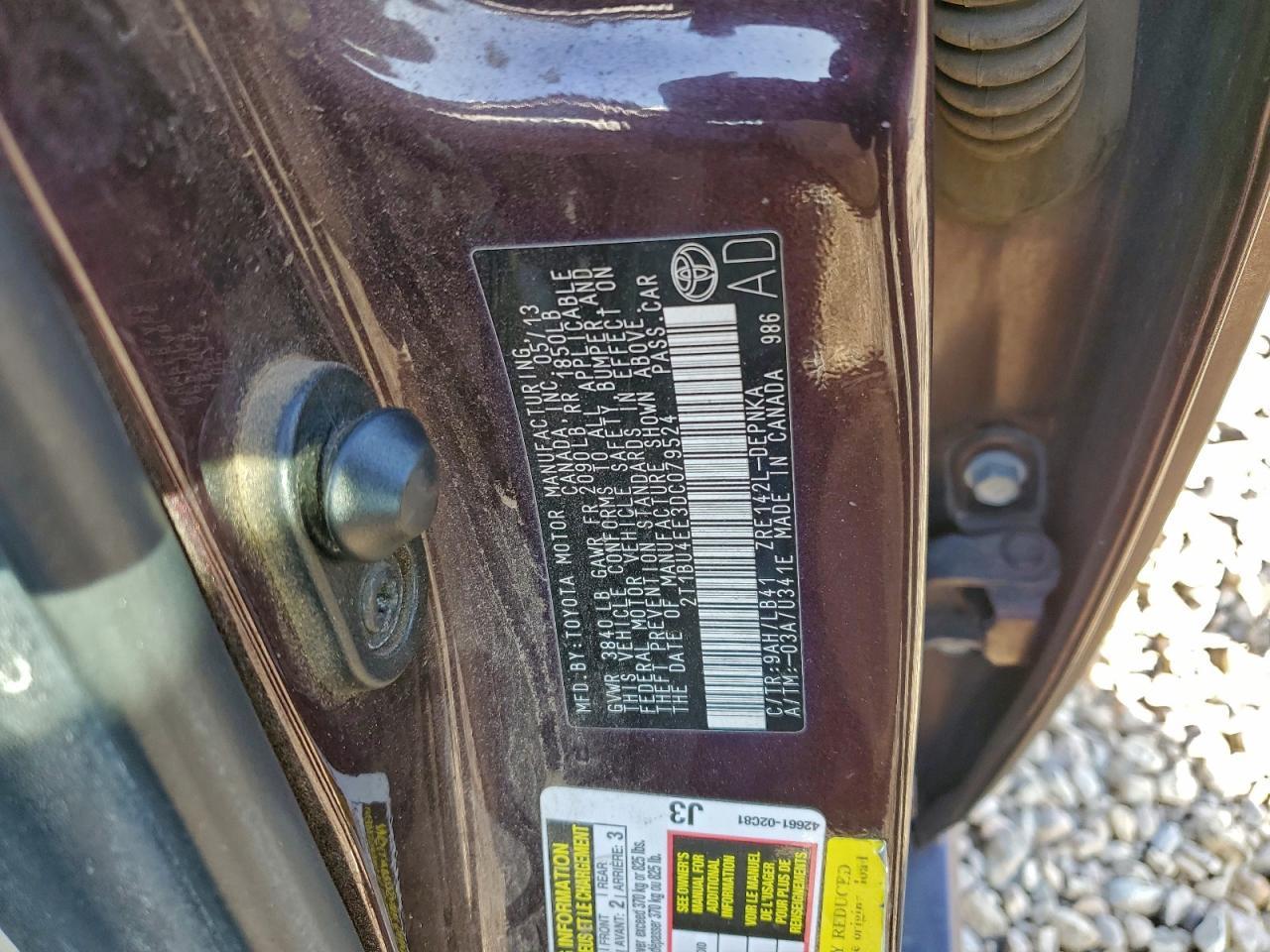 2013 TOYOTA COROLLA