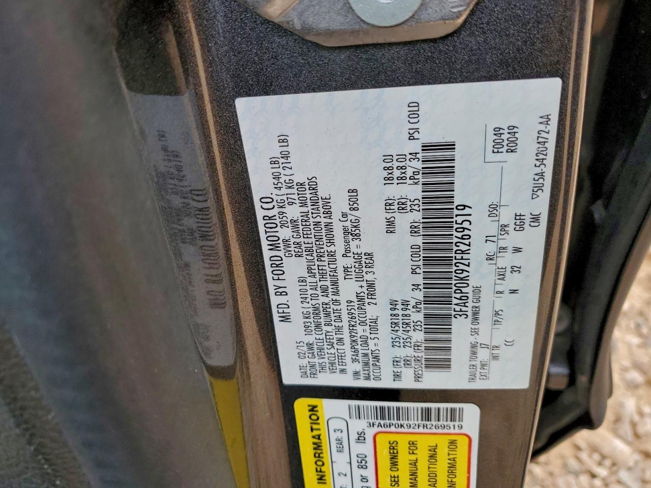 2015 FORD FUSION