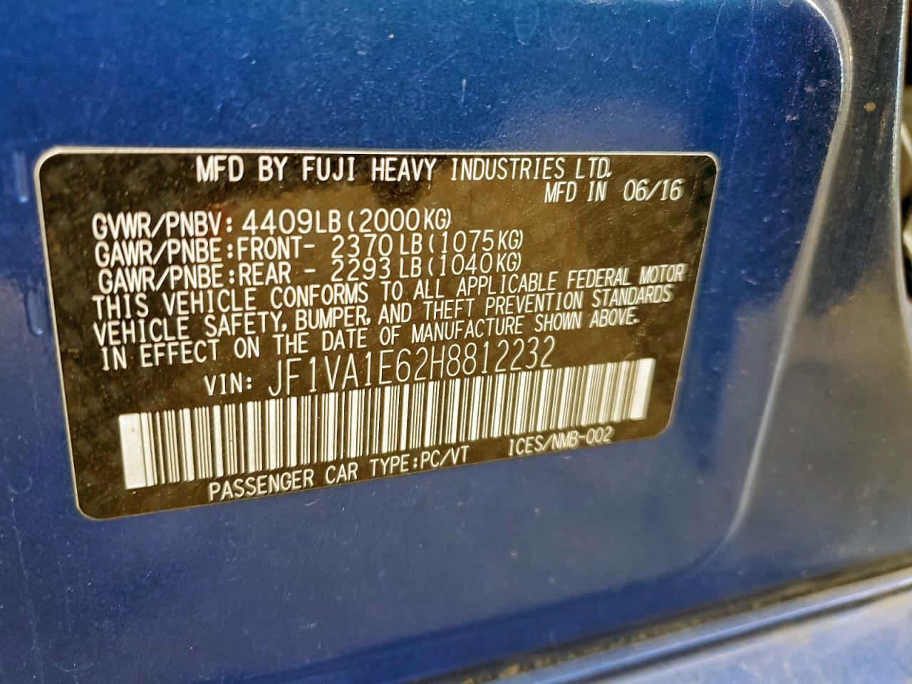 2017 SUBARU WRX
