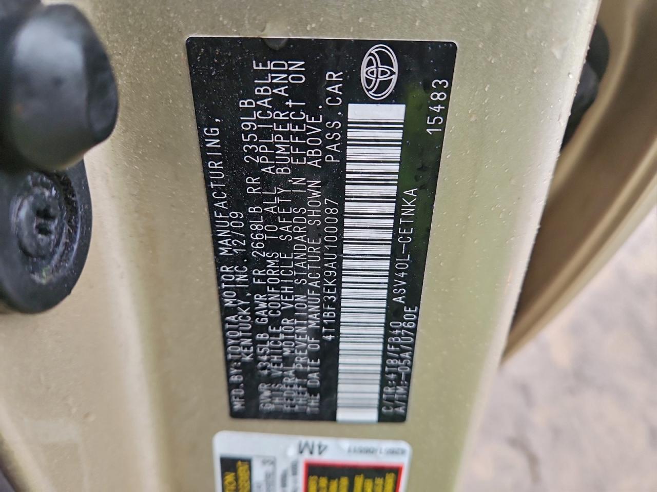 2010 TOYOTA CAMRY