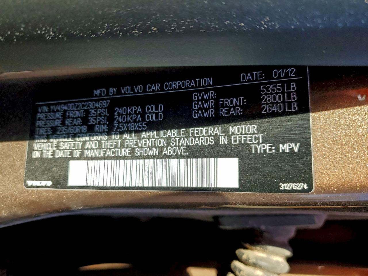 2012 VOLVO XC60