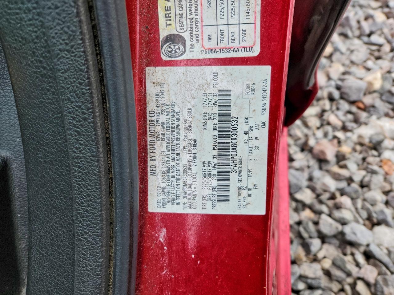 2012 FORD FUSION