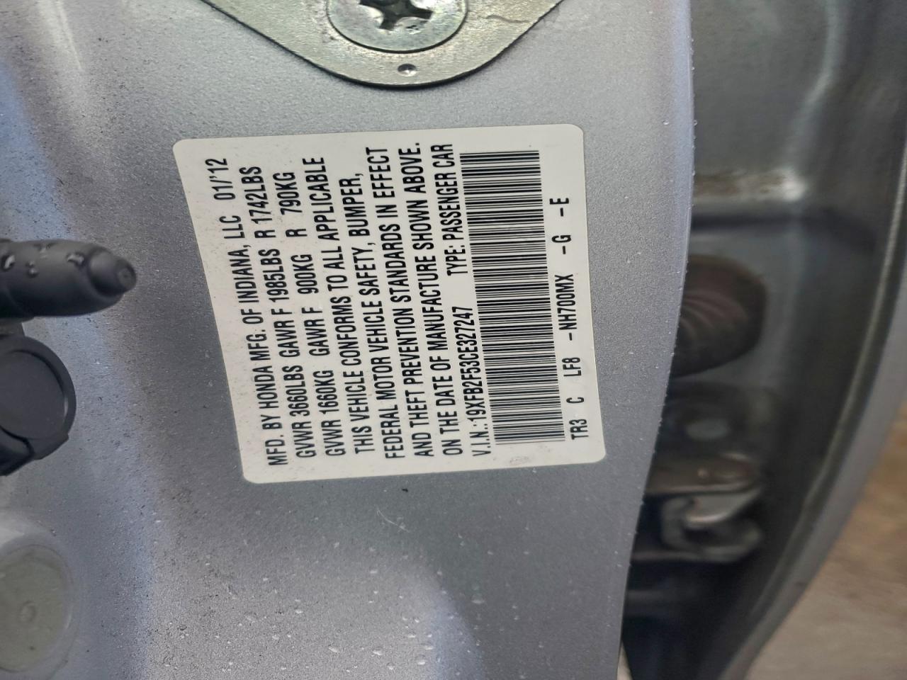 2012 HONDA CIVIC