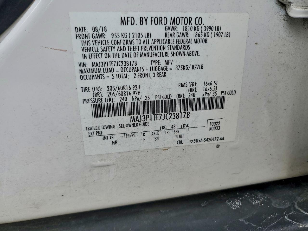2018 FORD EcoSport