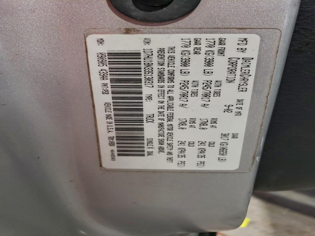2003 DODGE RAM 1500