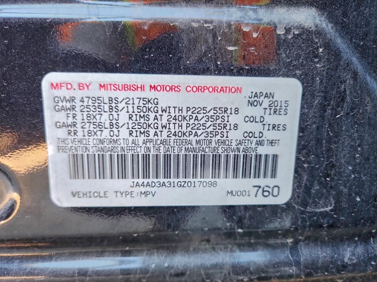 2016 MITSUBISHI outlander