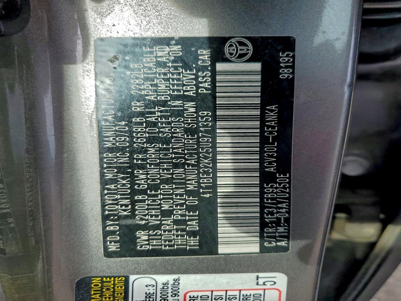 2005 TOYOTA CAMRY
