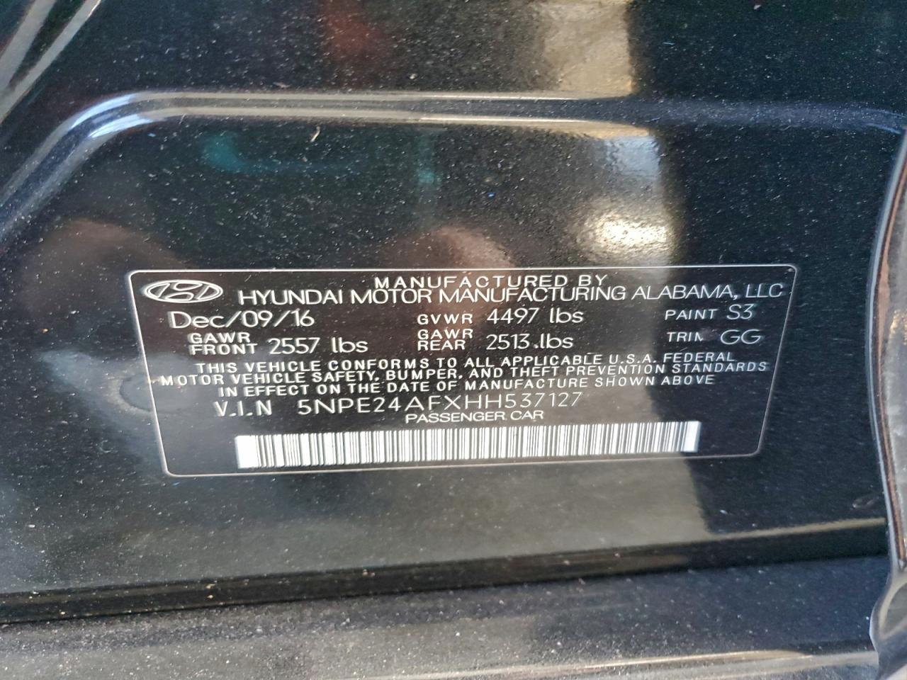 2017 HYUNDAI SONATA