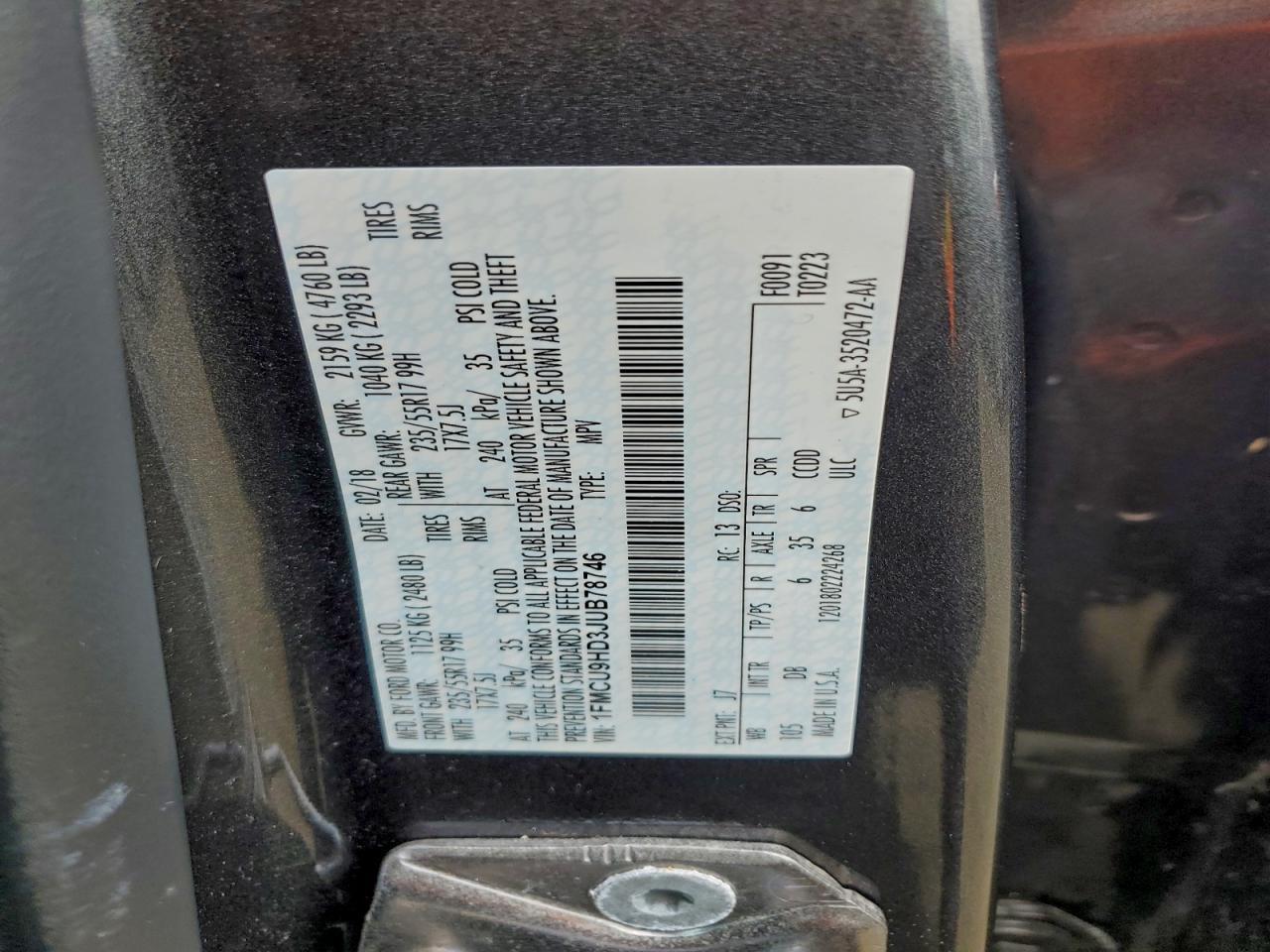 2018 FORD ESCAPE