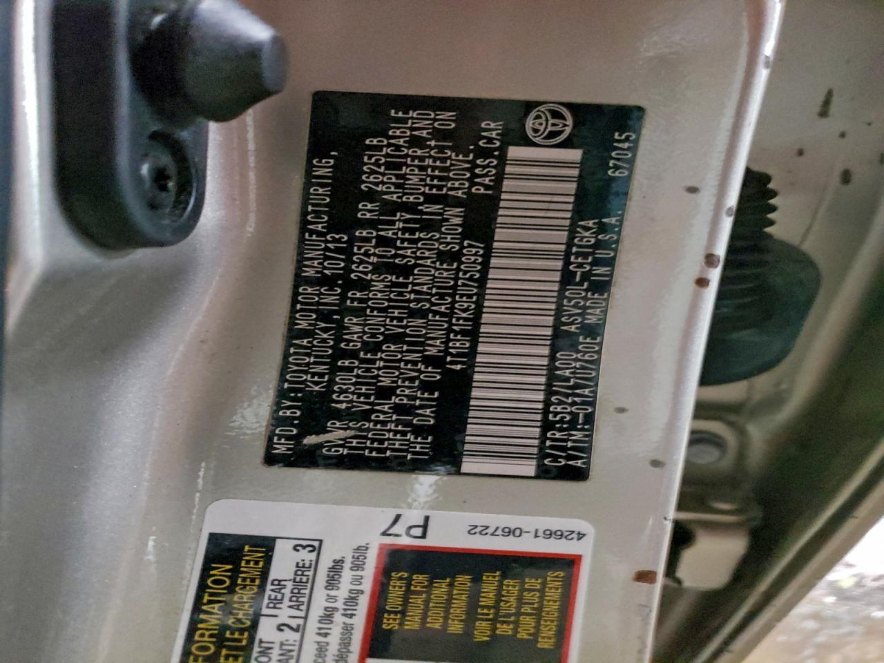 2014 TOYOTA CAMRY