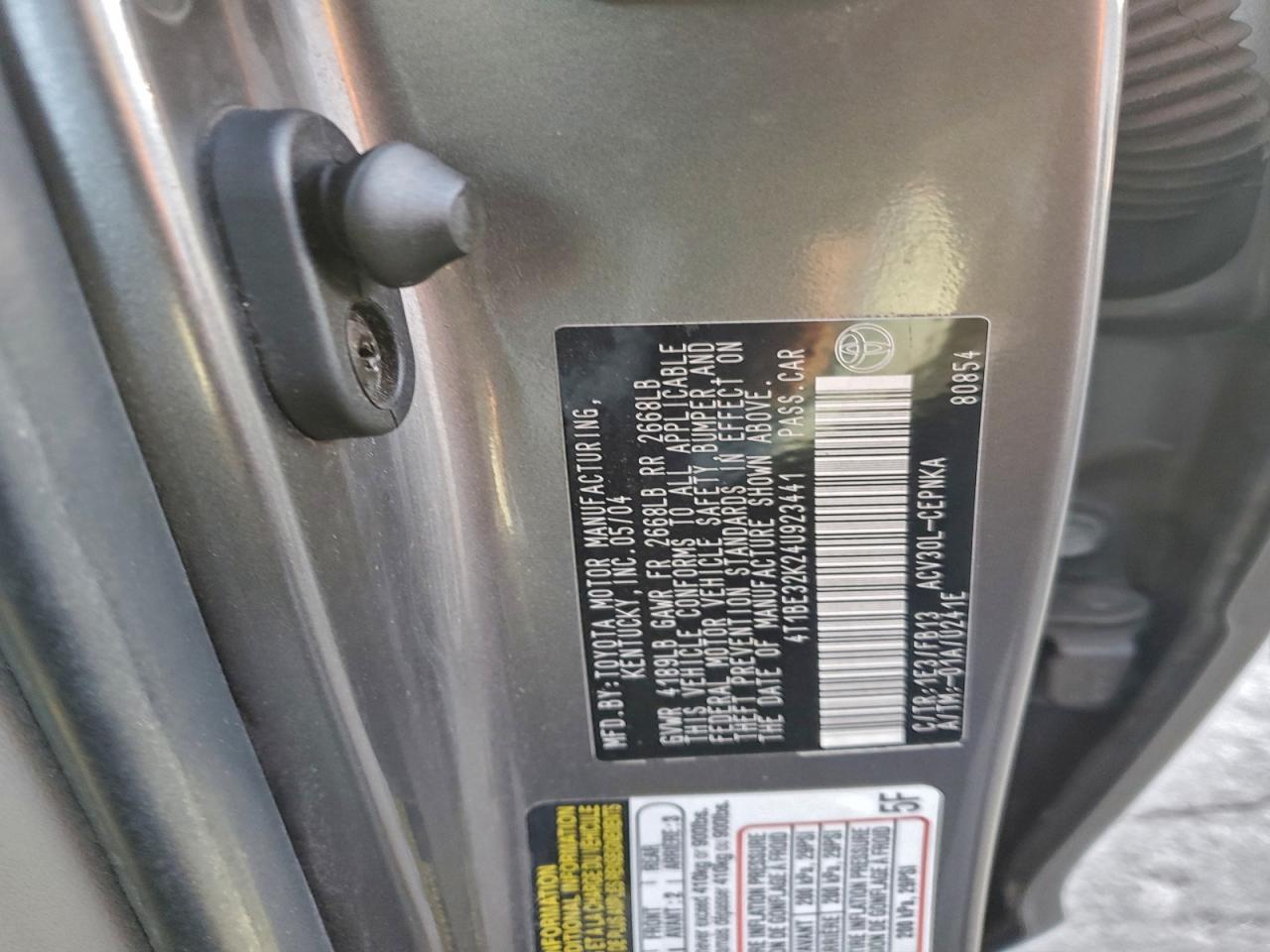 2004 TOYOTA CAMRY