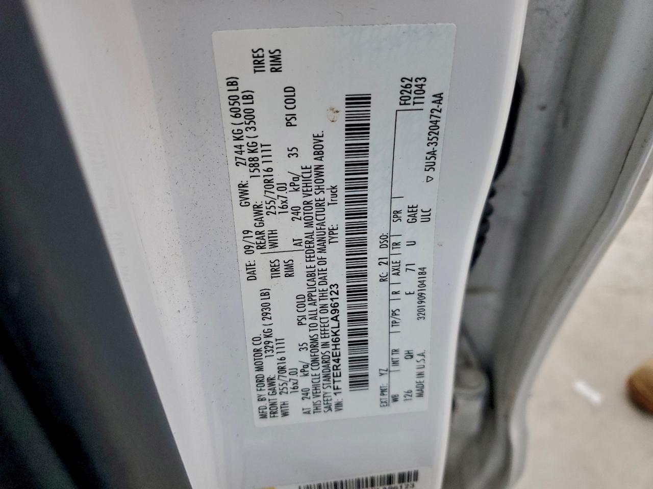 2019 FORD RANGER