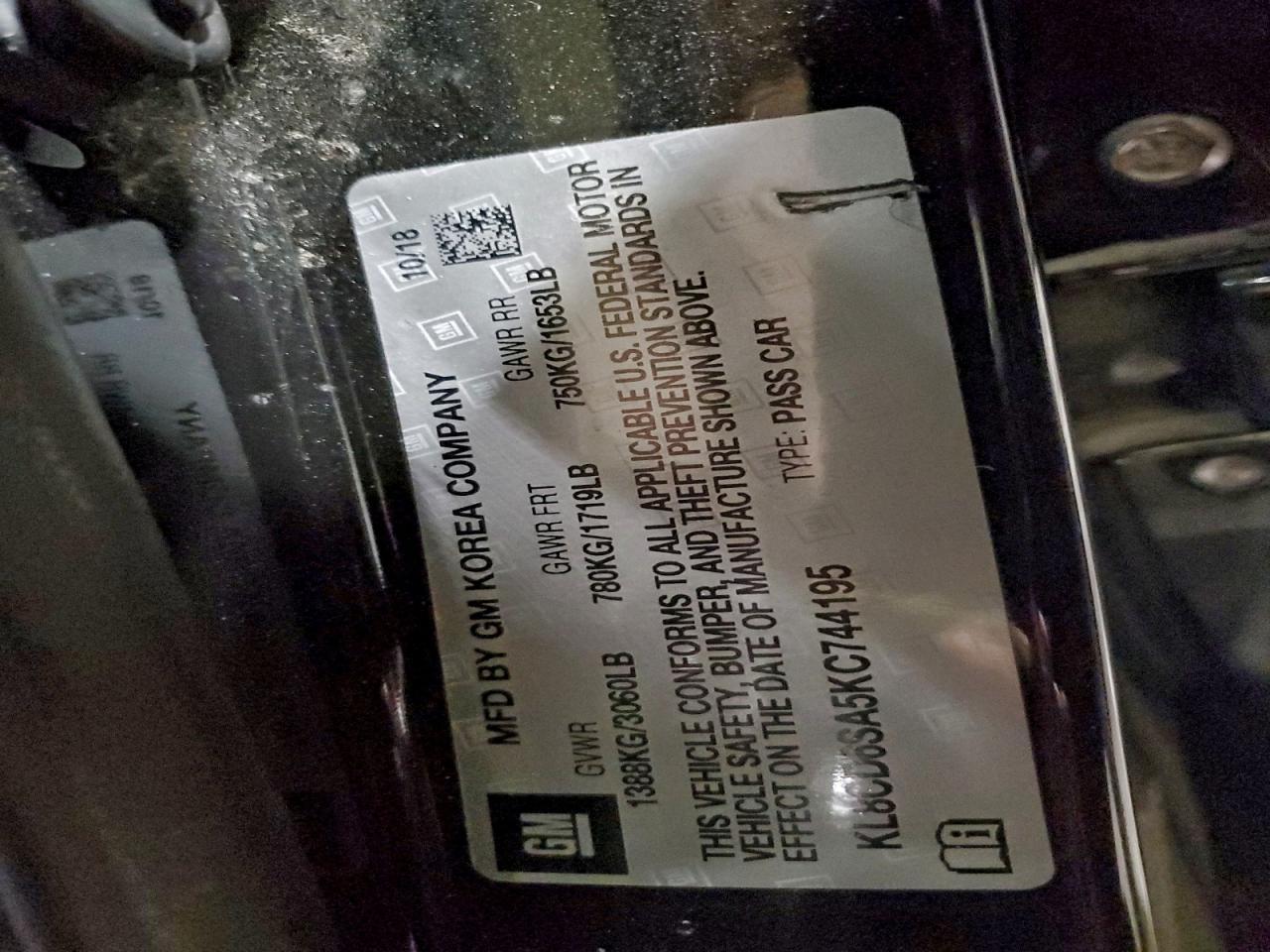 2019 CHEVROLET Spark
