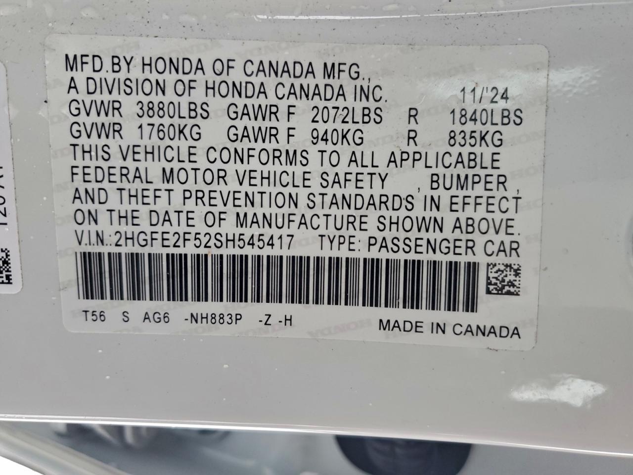 2025 HONDA CIVIC
