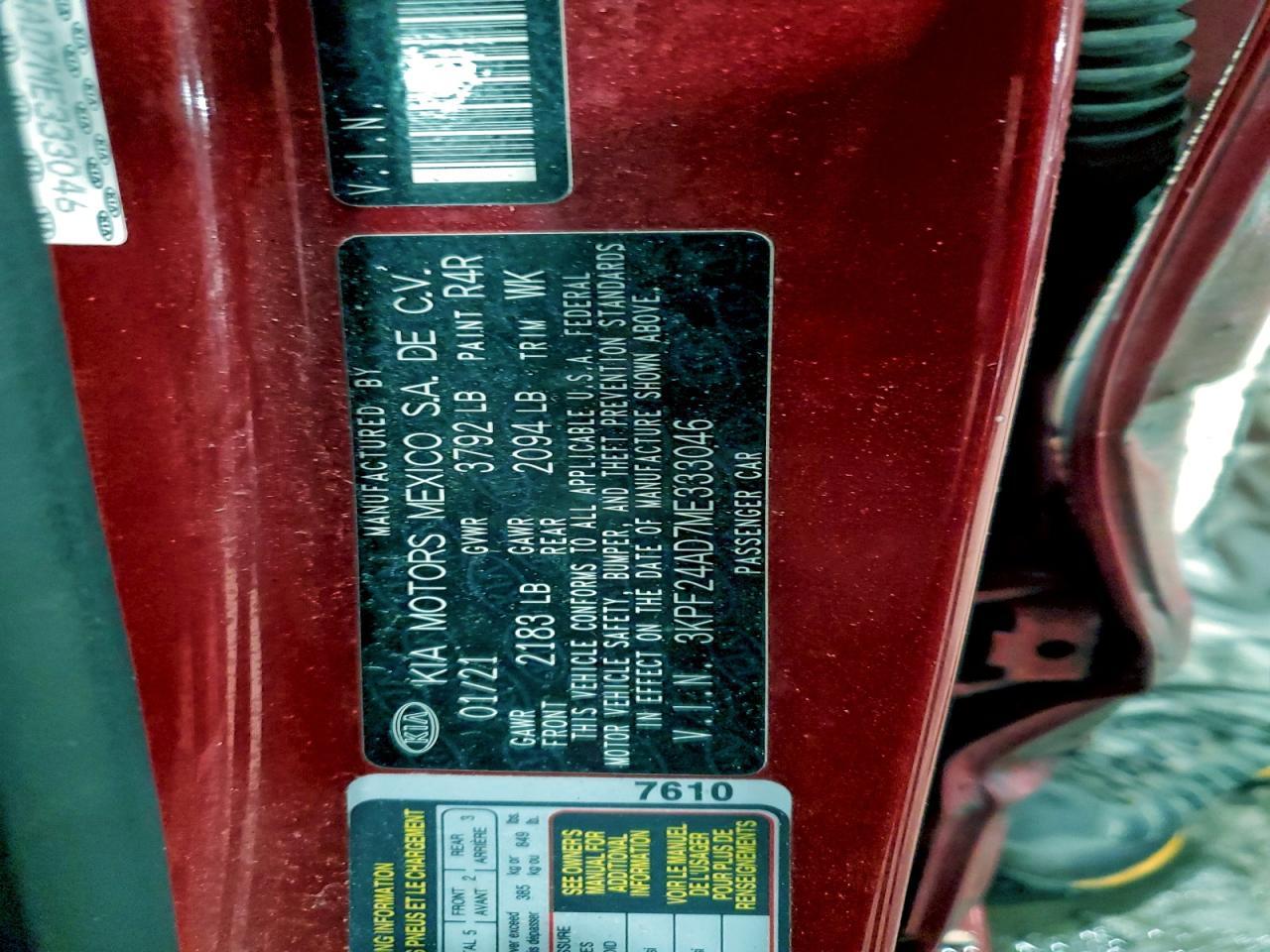 2021 KIA FORTE