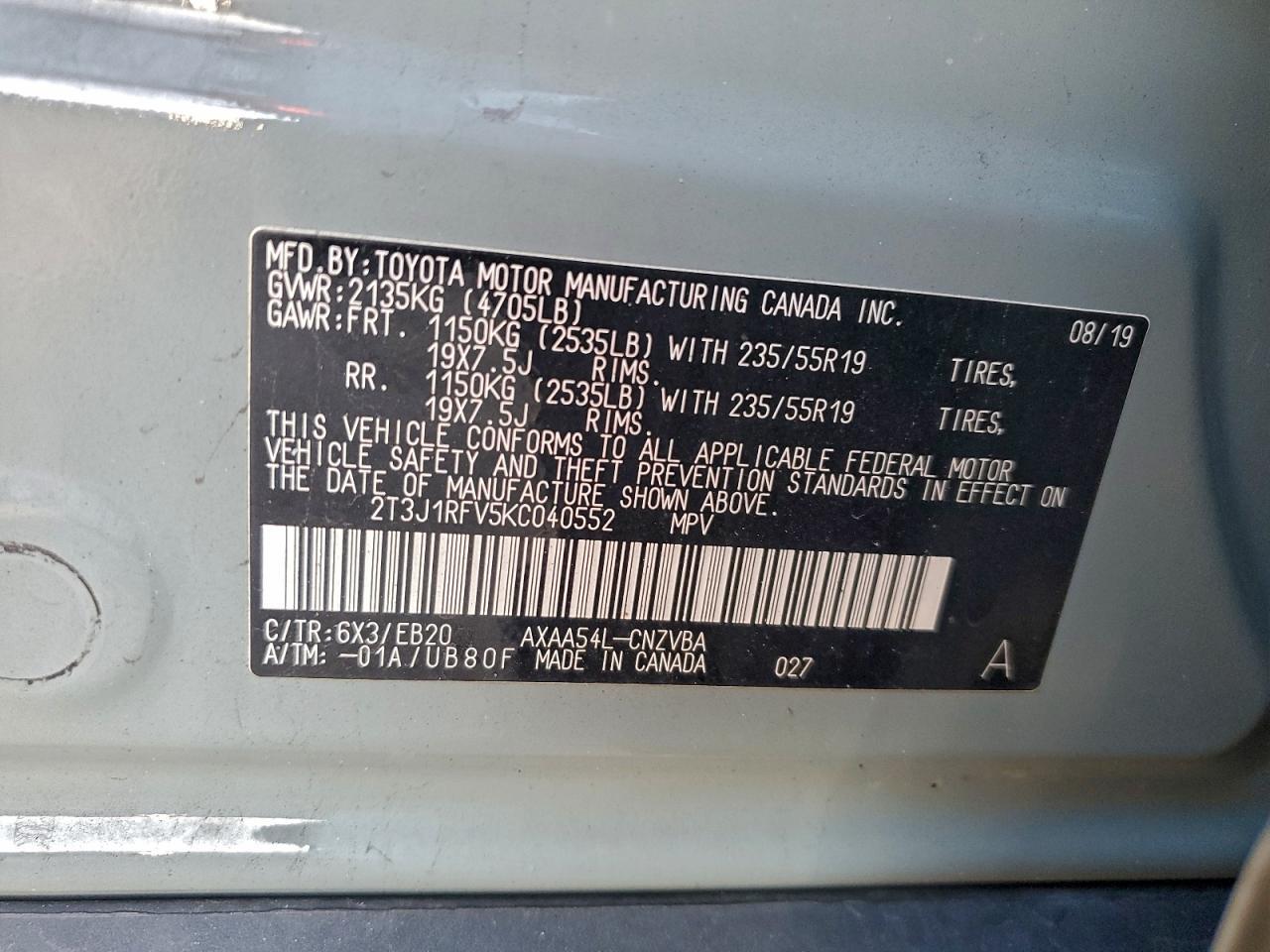 2019 TOYOTA RAV4