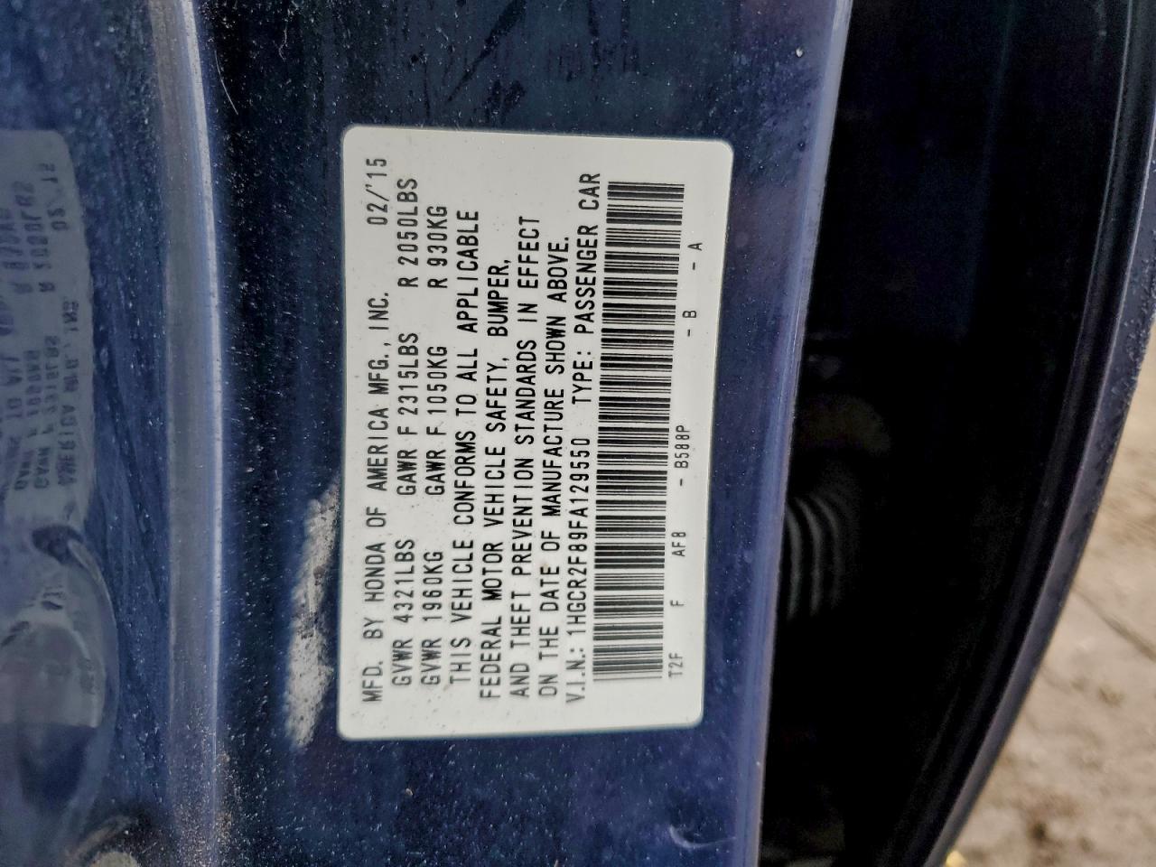 2015 HONDA ACCORD