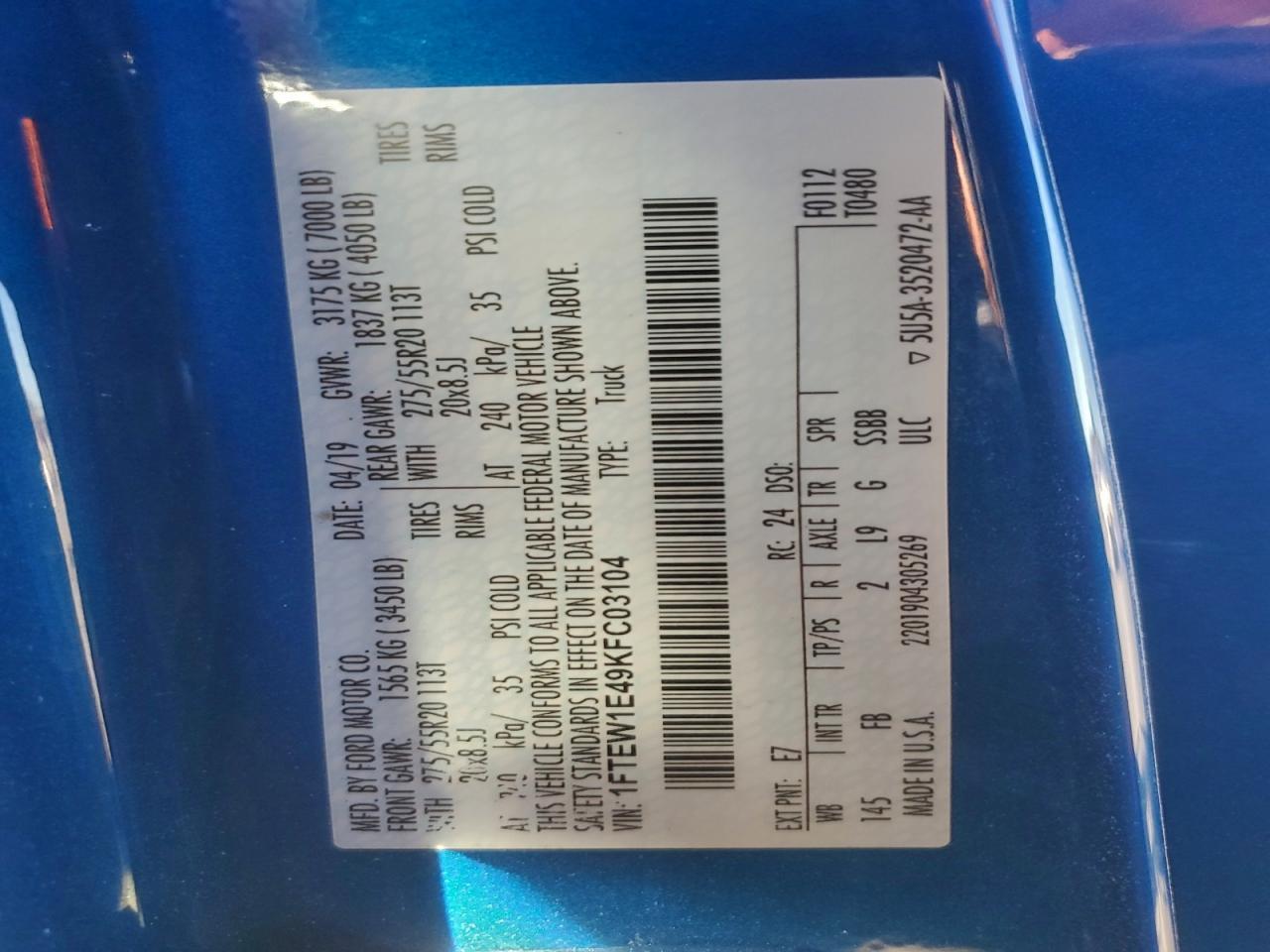 2019 FORD F-150