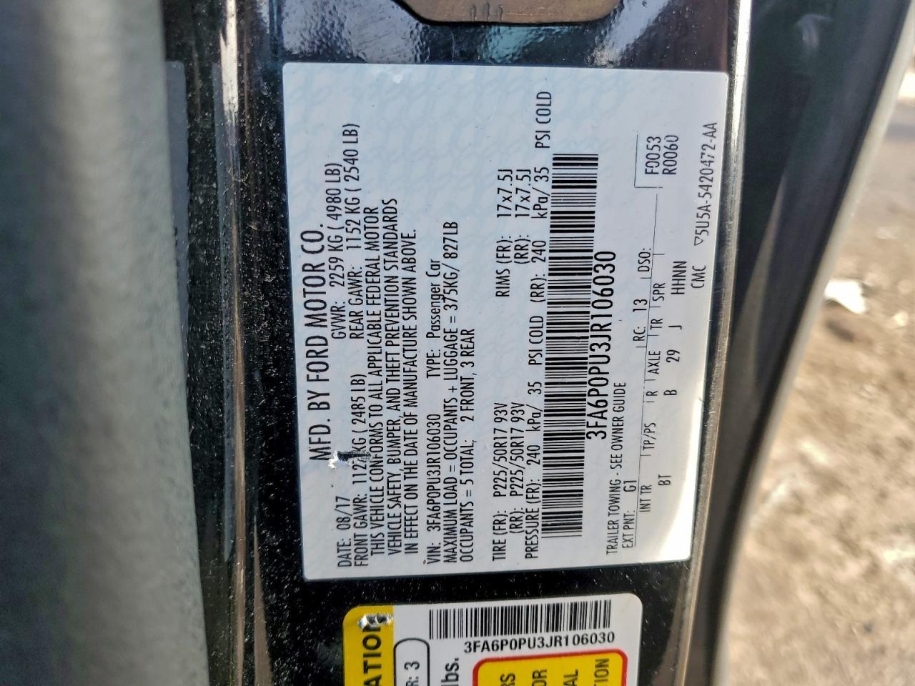 2018 FORD FUSION