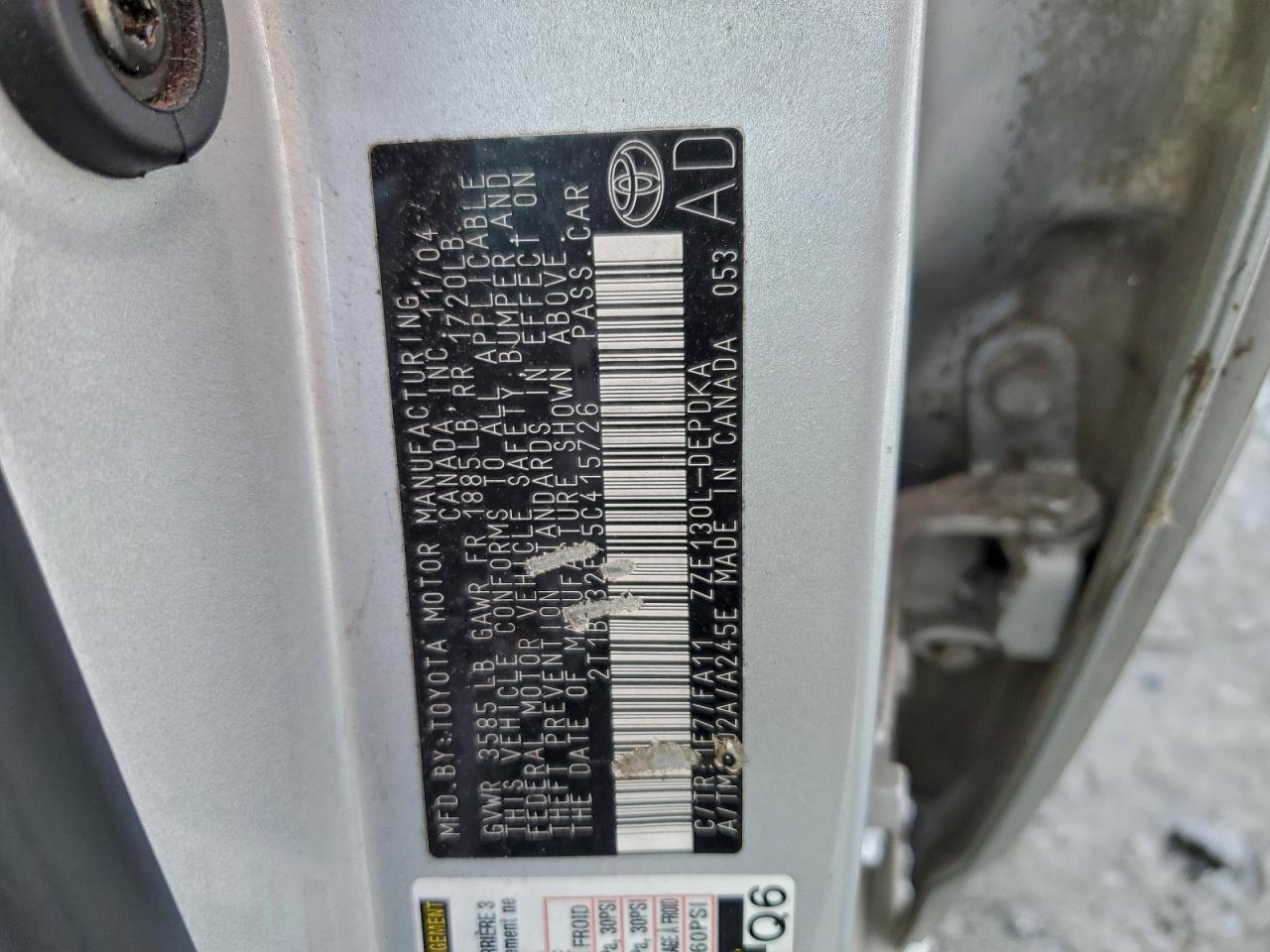 2005 TOYOTA COROLLA