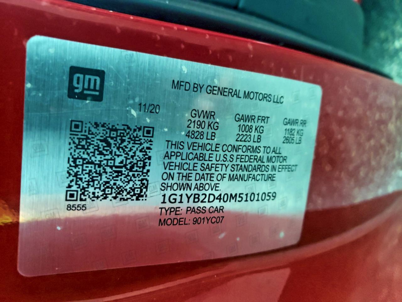 2021 CHEVROLET Corvette Stingray