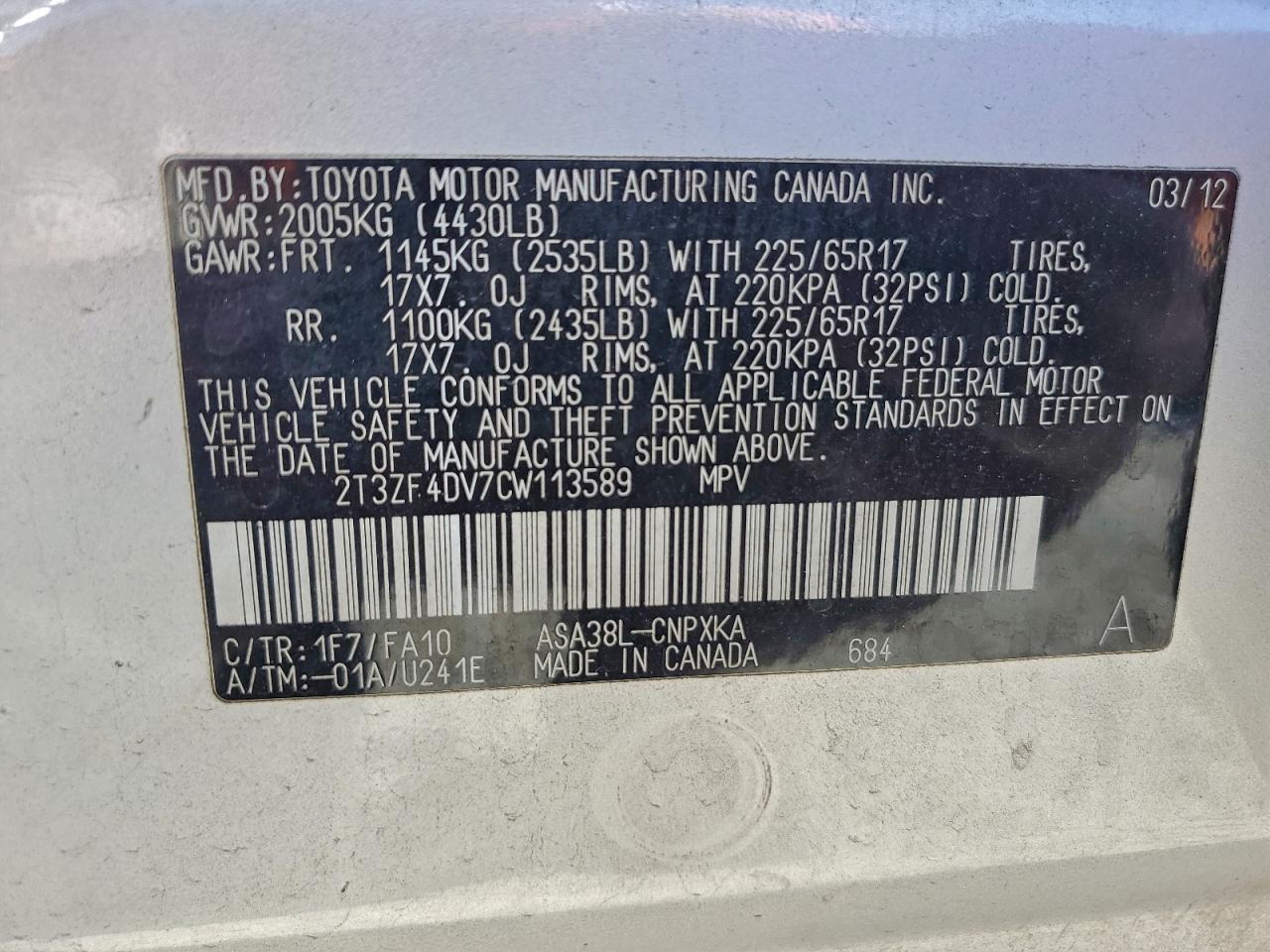 2012 TOYOTA RAV4