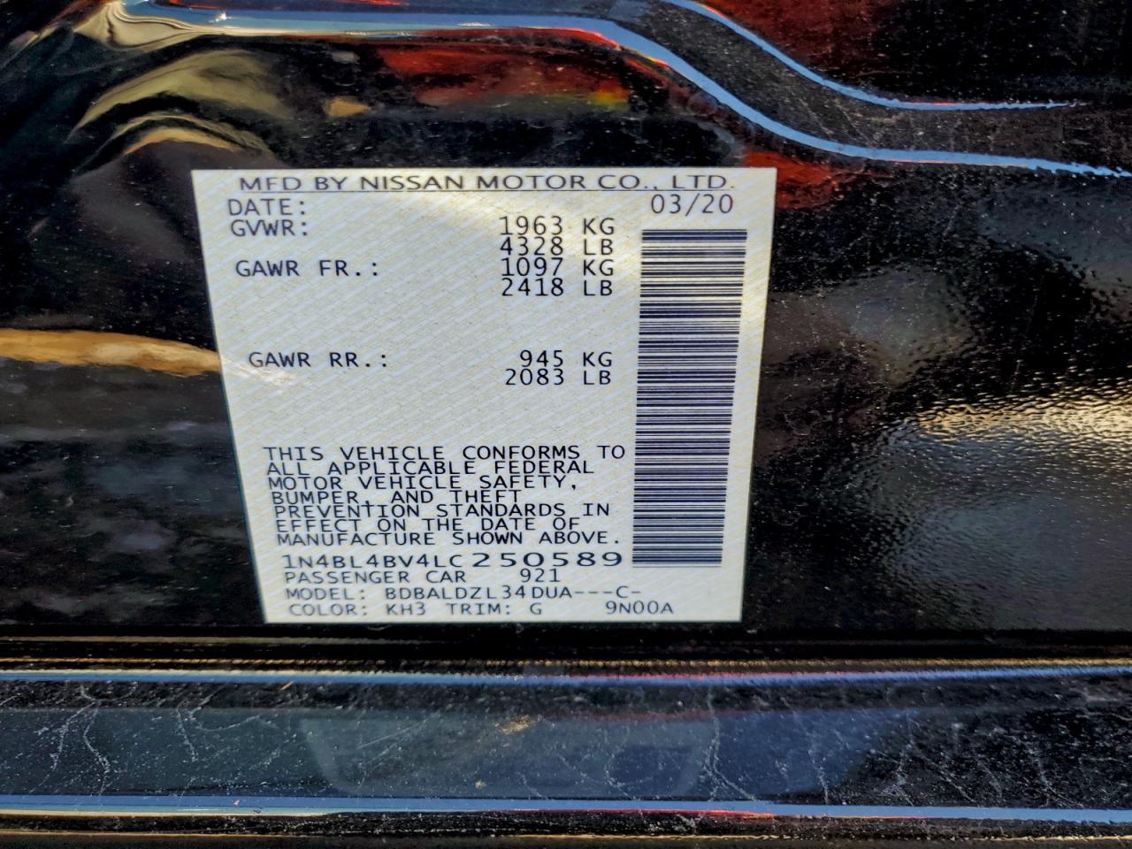 2020 NISSAN ALTIMA