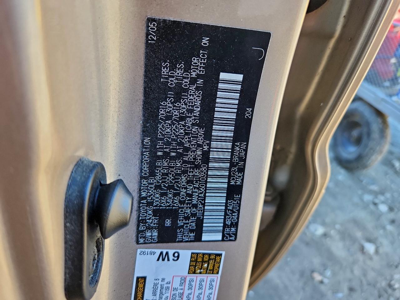 2006 TOYOTA HIGHLANDER