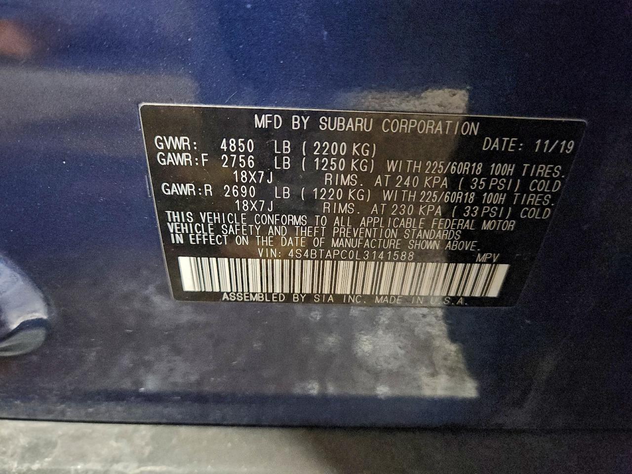 2020 SUBARU Outback