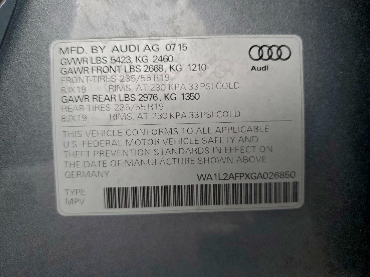 2016 AUDI Q5