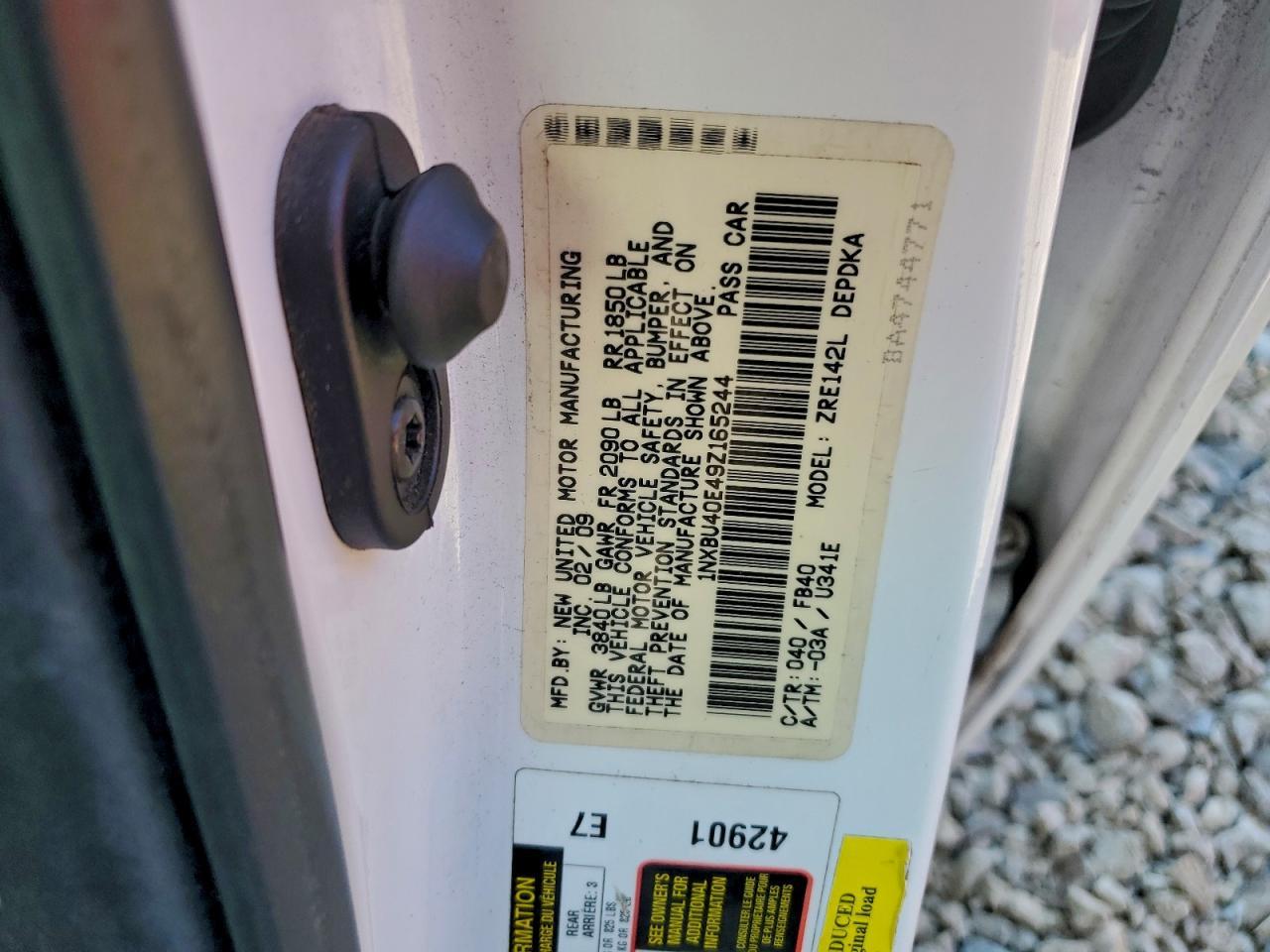 2009 TOYOTA COROLLA