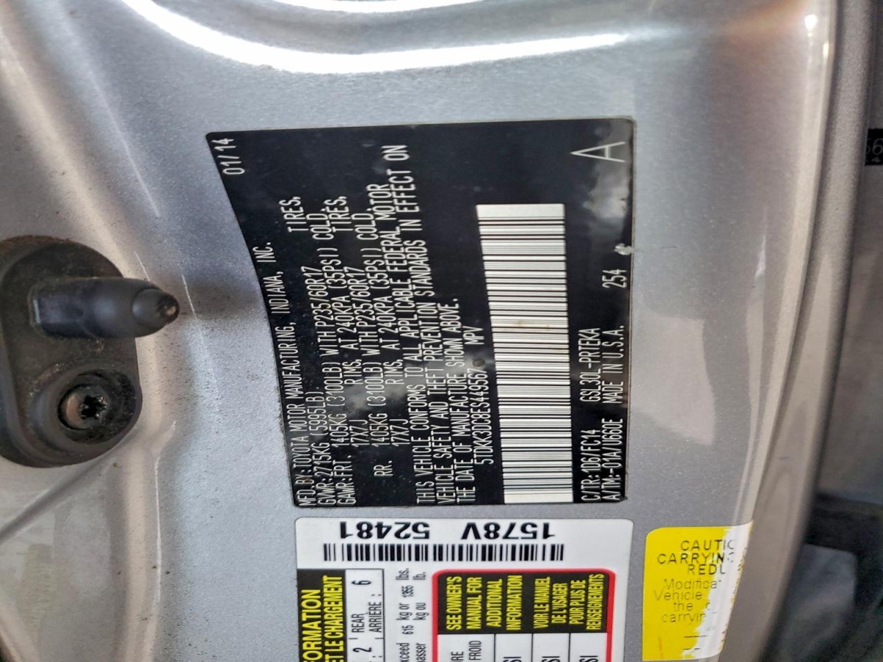 2014 TOYOTA SIENNA