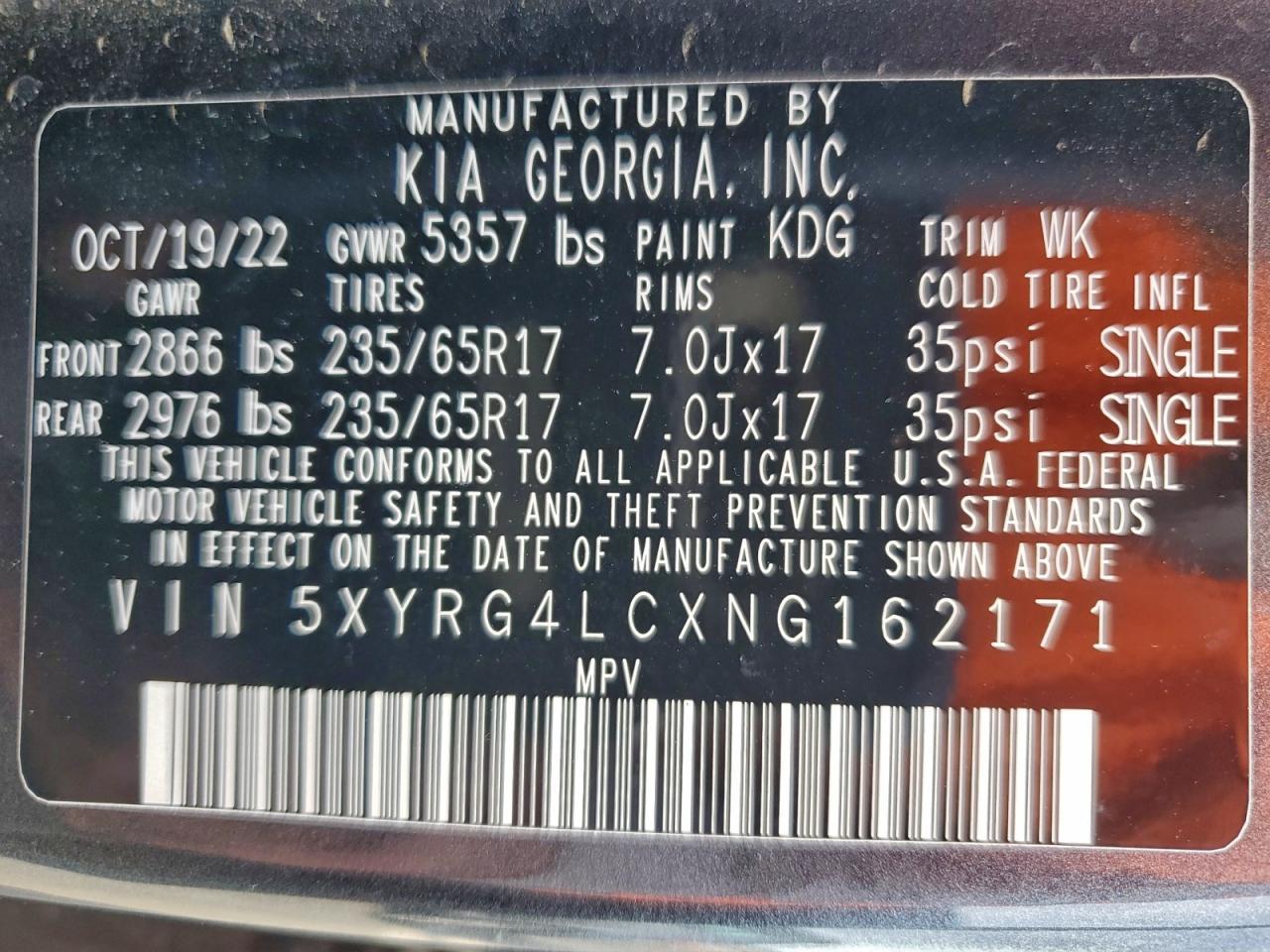 2022 KIA SORENTO