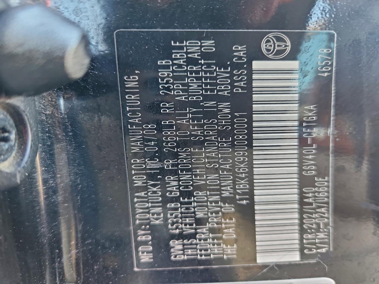 2009 TOYOTA CAMRY