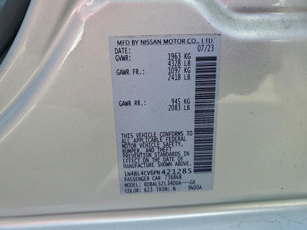 2023 NISSAN ALTIMA